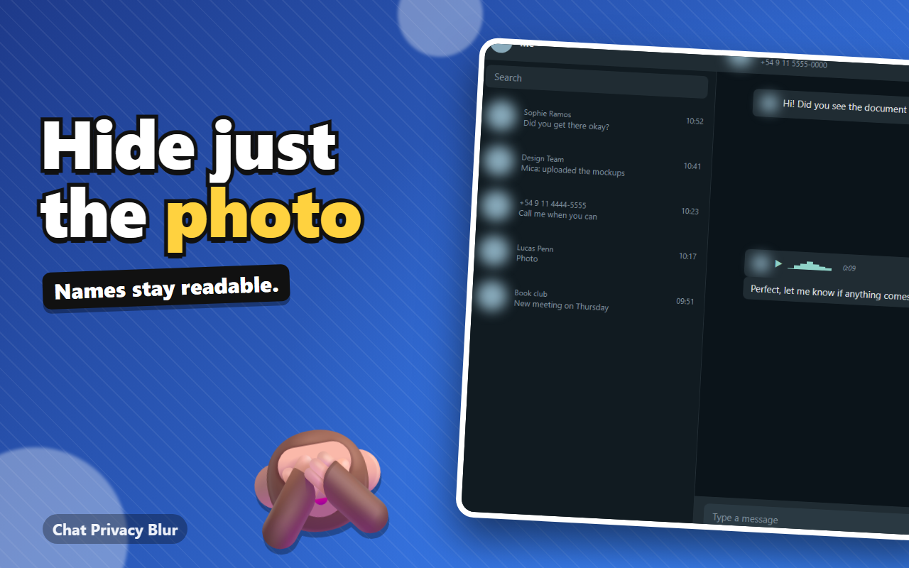 Blurred photos with readable names